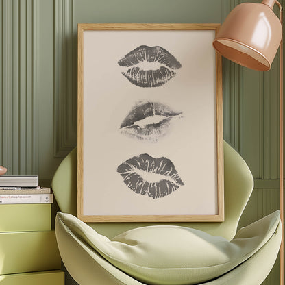 Three Lip Prints