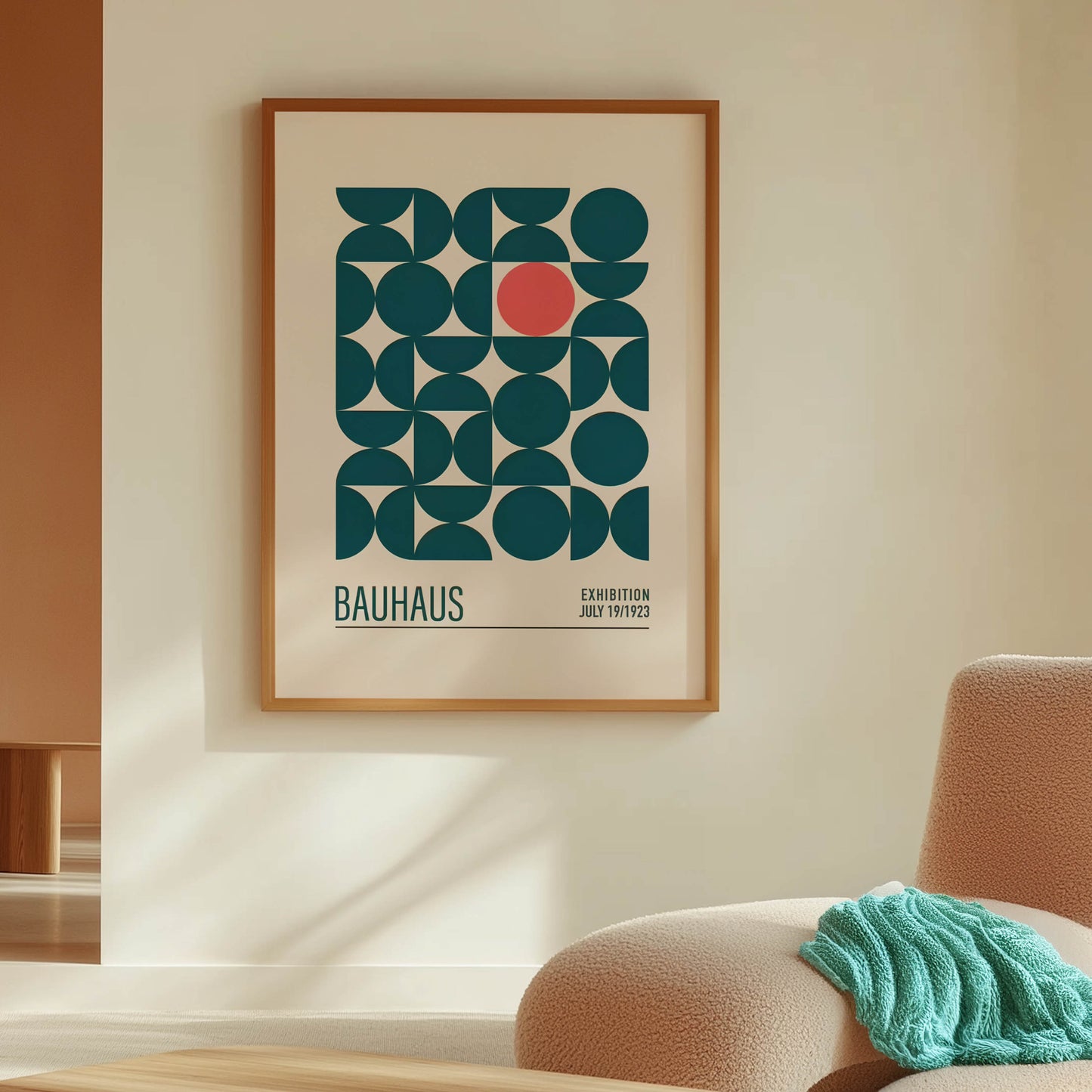 Bauhaus Exhibition Teal Semicircle Grid
