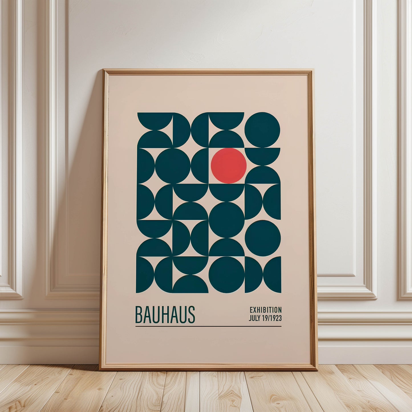 Bauhaus Exhibition Teal Semicircle Grid