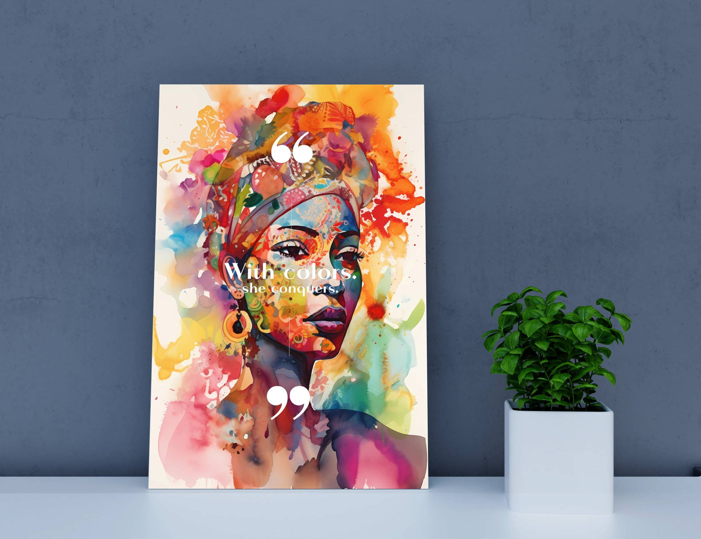 Bold and Beautiful Watercolor painting or Watercolor print - Front angle