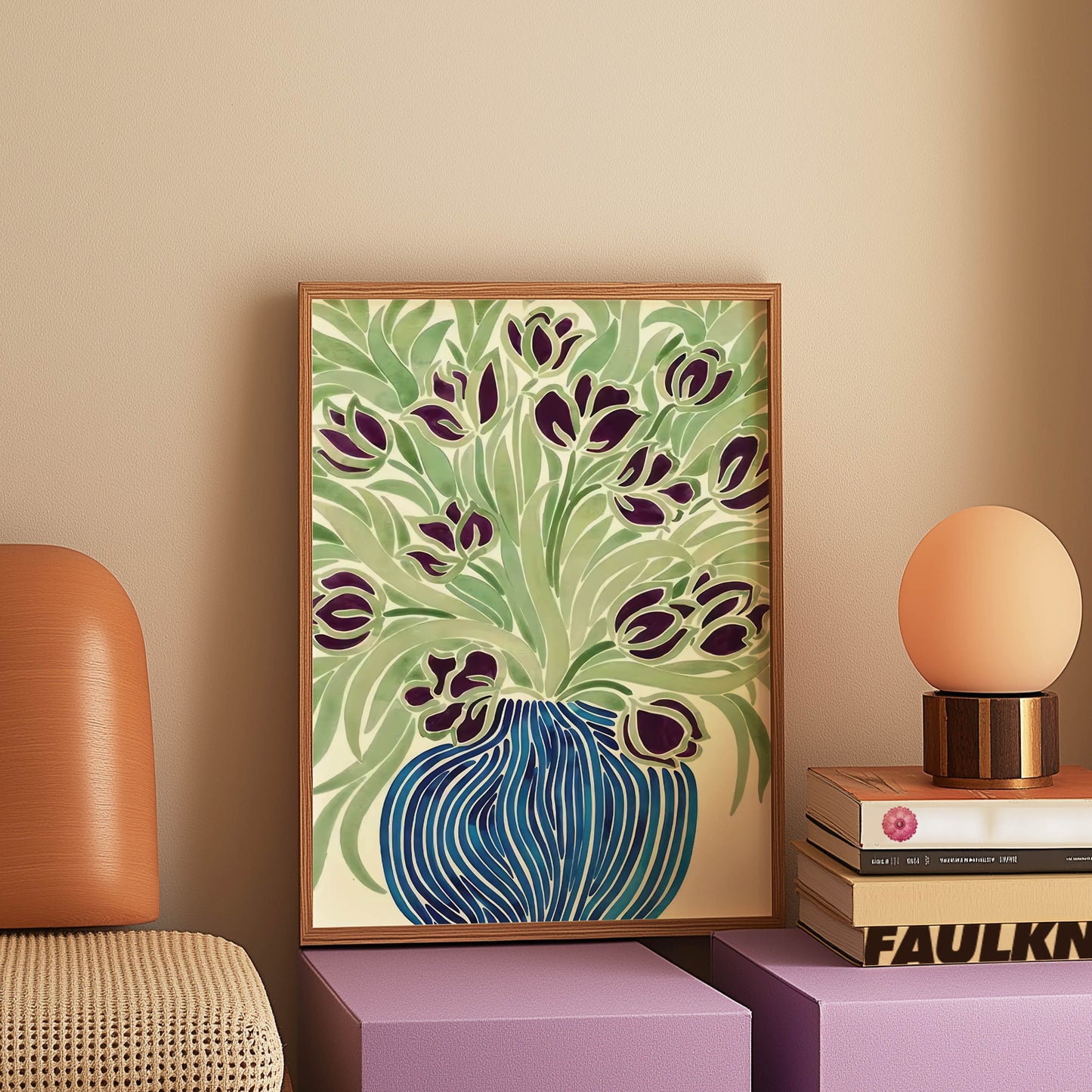Purple Tulips Vase