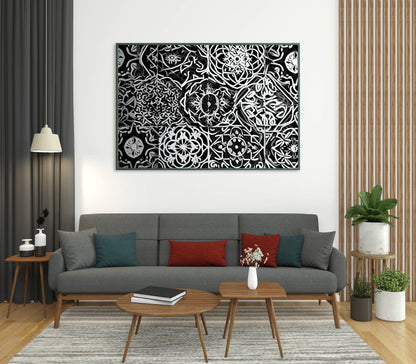 Framed Black & White painting or Black & White print - Front angle