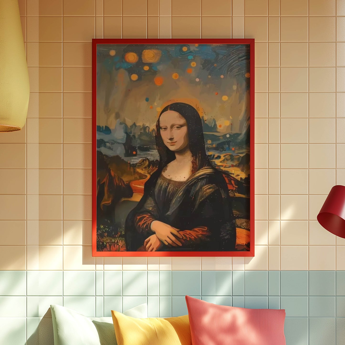 Mona Lisa Starry Night Sky