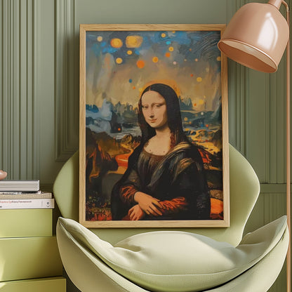 Mona Lisa Starry Night Sky