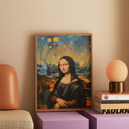 Mona Lisa Starry Night Sky