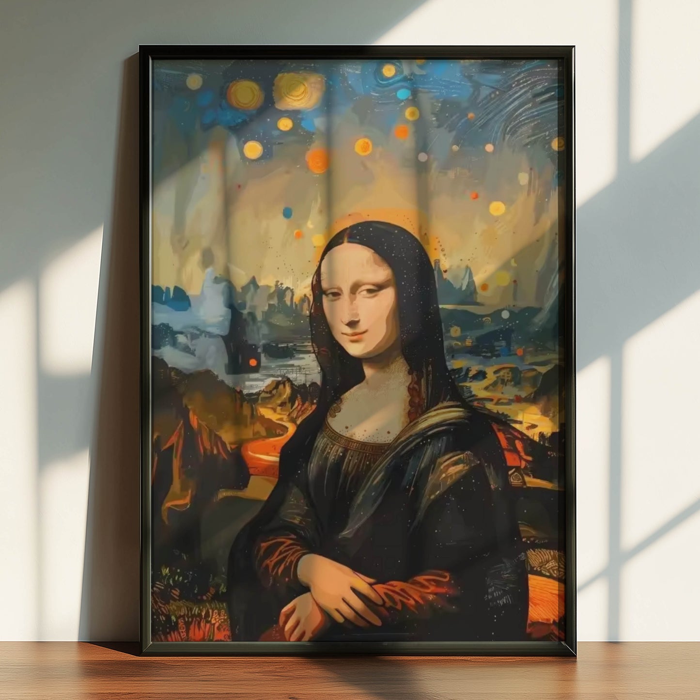 Mona Lisa Starry Night Sky