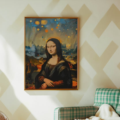 Mona Lisa Starry Night Sky
