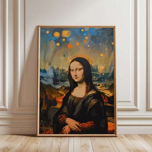 Mona Lisa Starry Night Sky