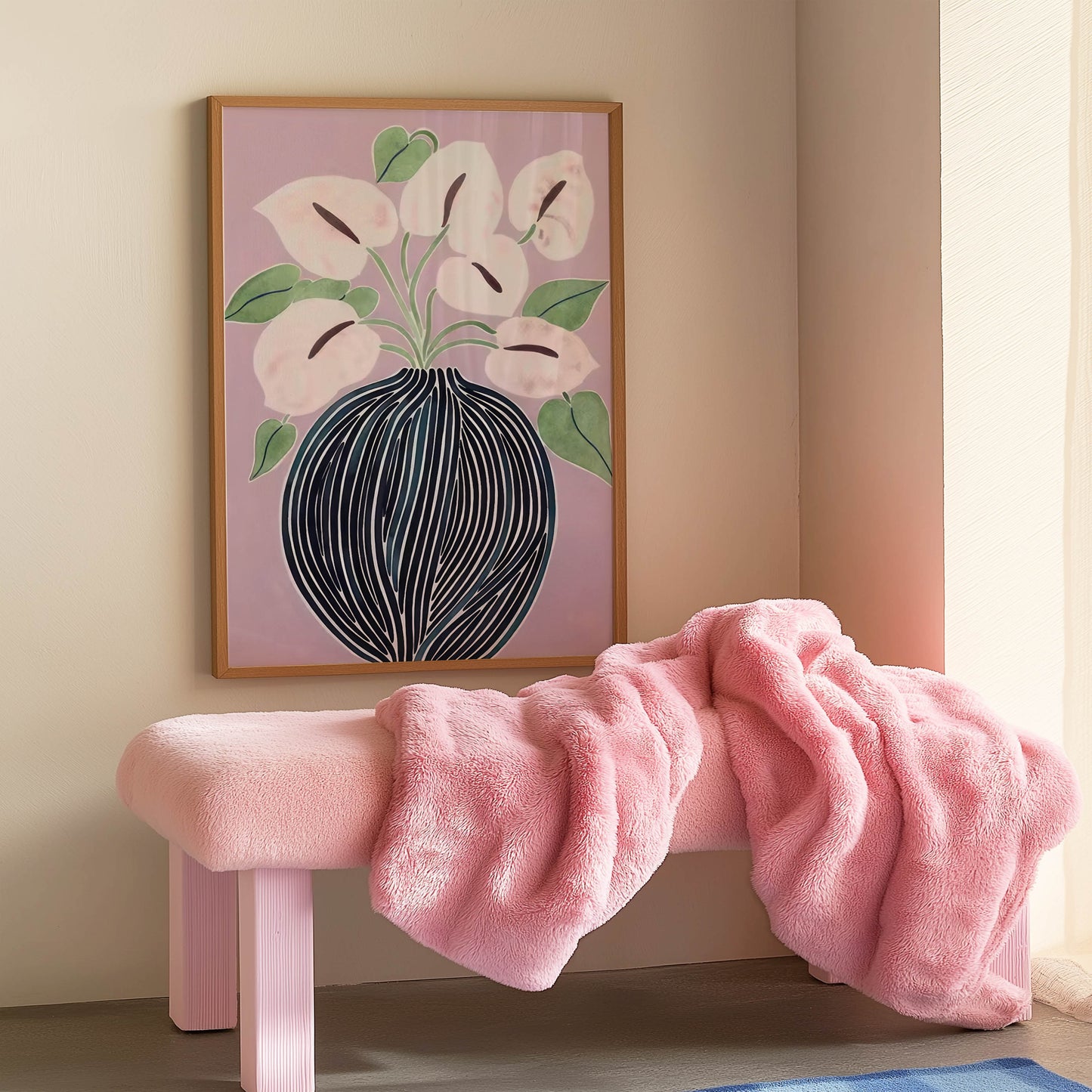 Pink Anthuriums Vase