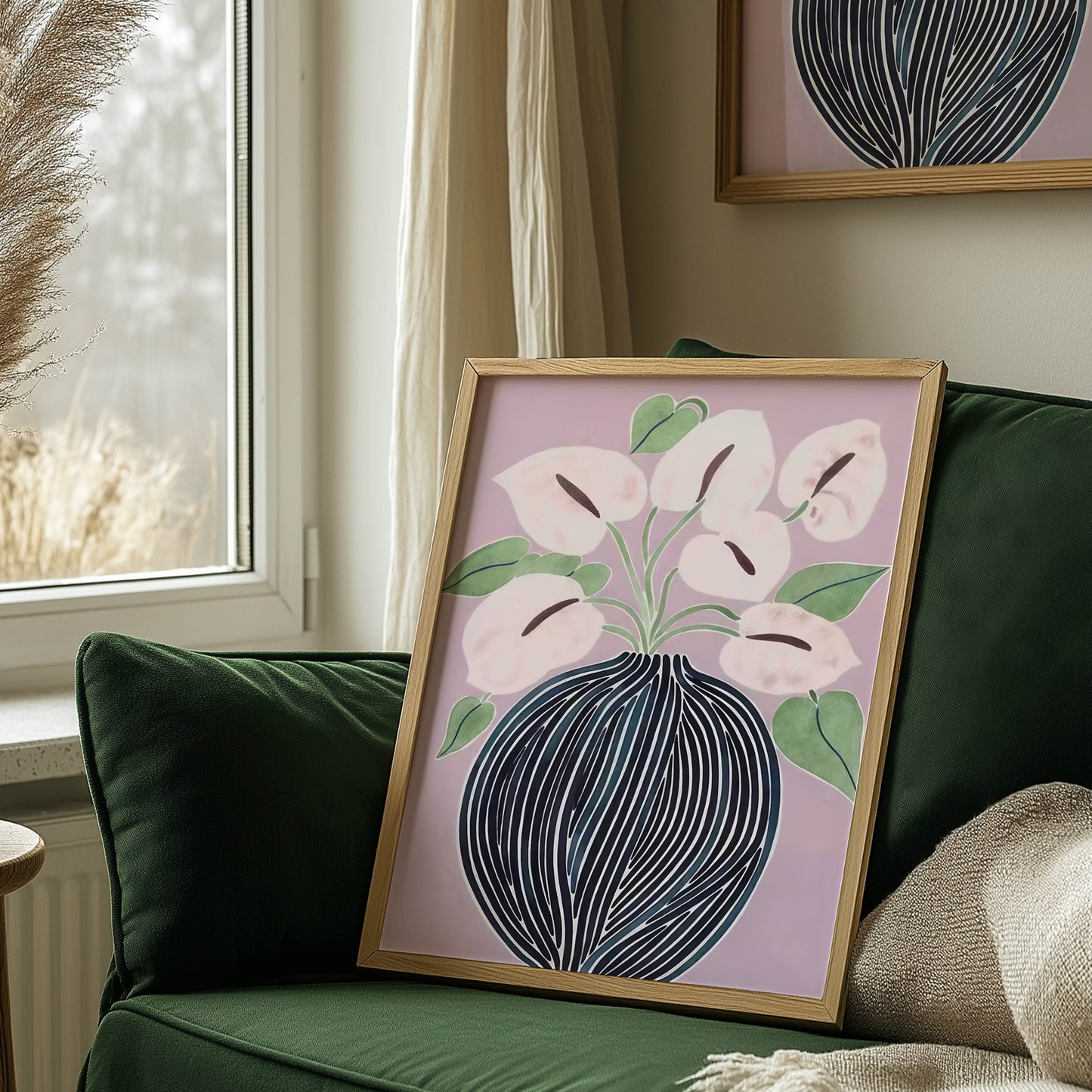 Pink Anthuriums Vase