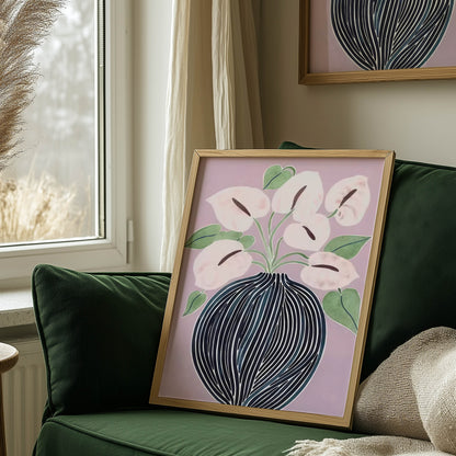 Pink Anthuriums Vase