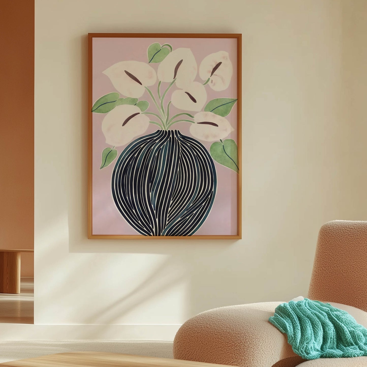 Pink Anthuriums Vase