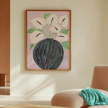 Pink Anthuriums Vase
