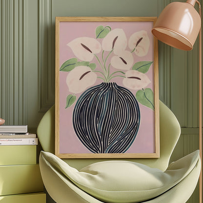 Pink Anthuriums Vase