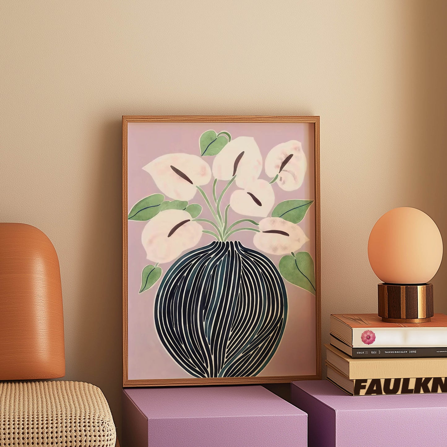 Pink Anthuriums Vase