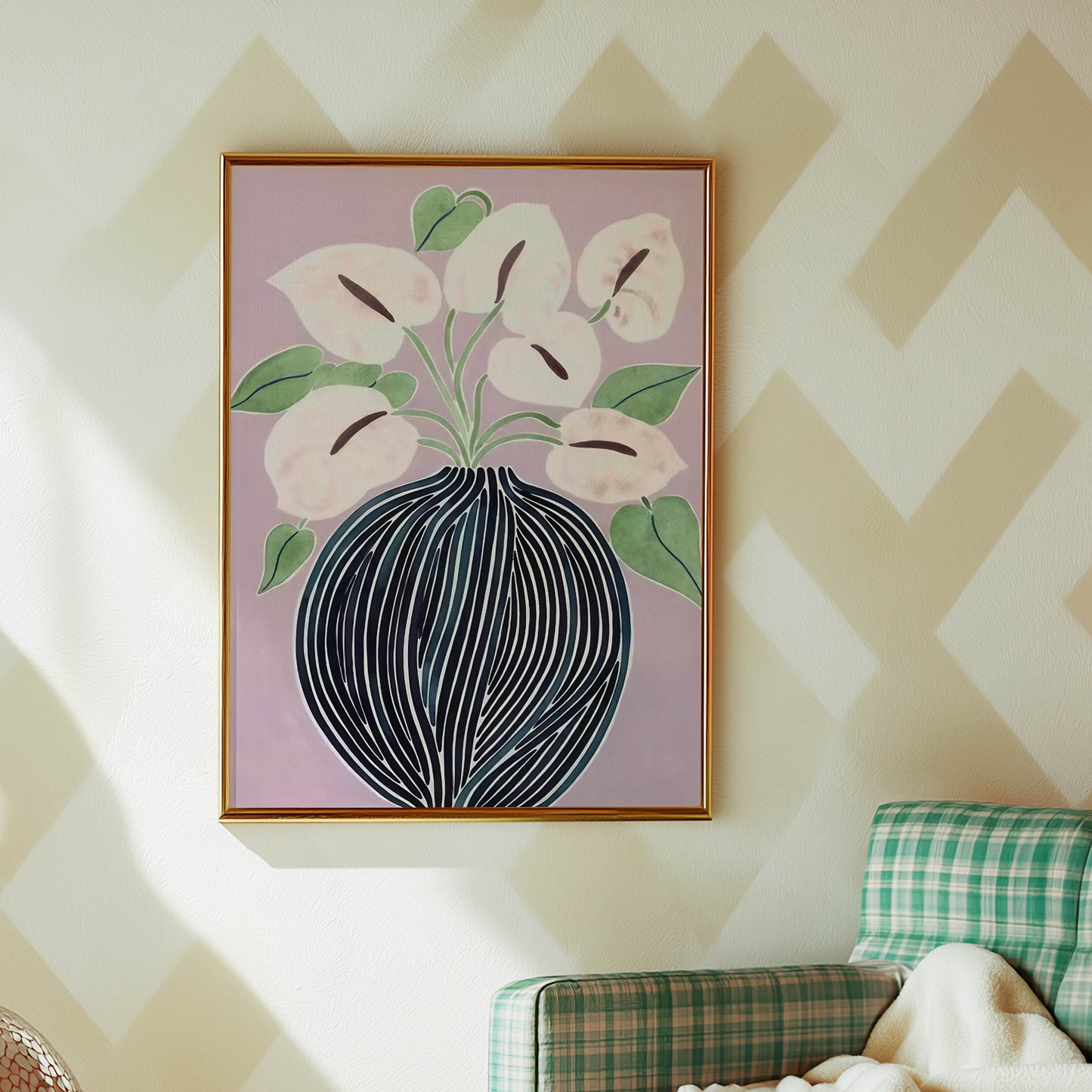 Pink Anthuriums Vase