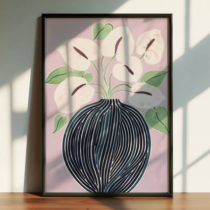 Pink Anthuriums Vase