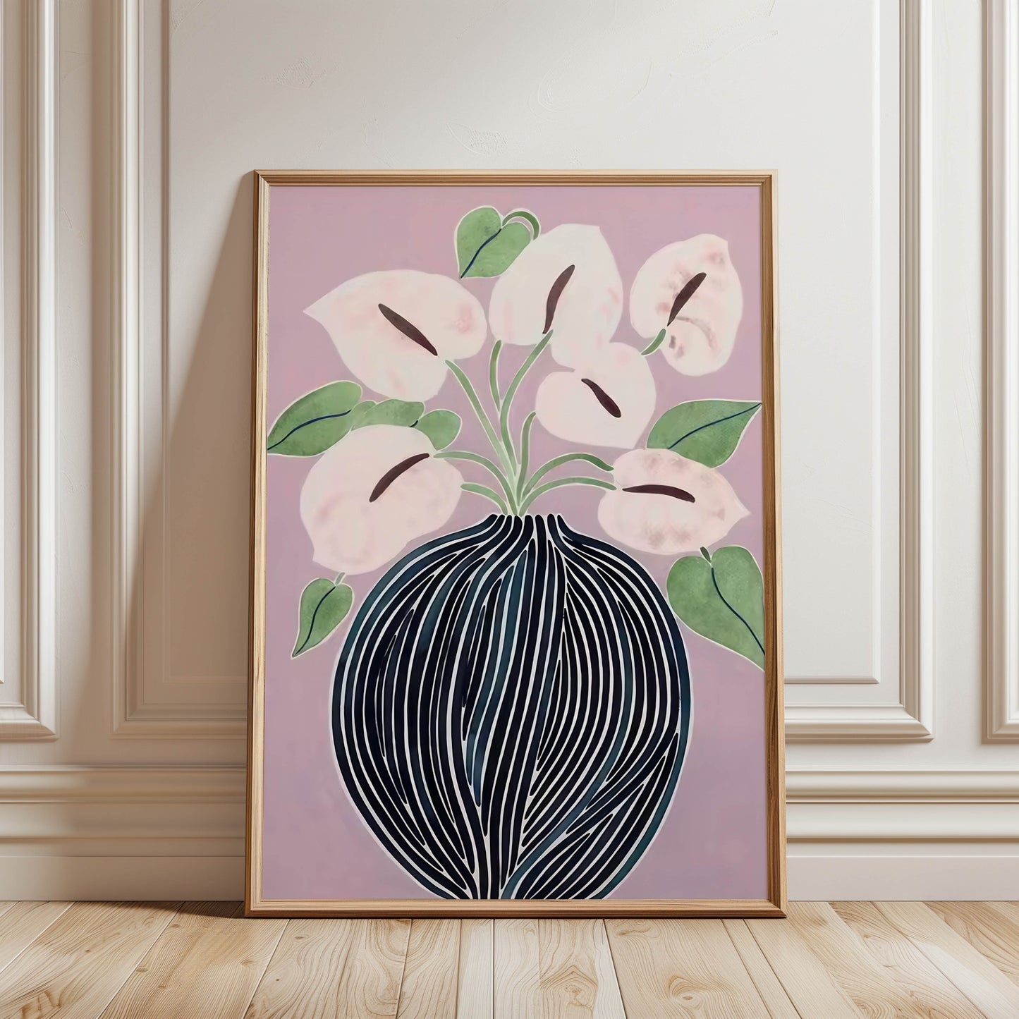 Pink Anthuriums Vase