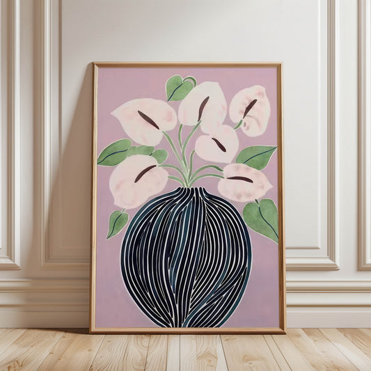 Pink Anthuriums Vase