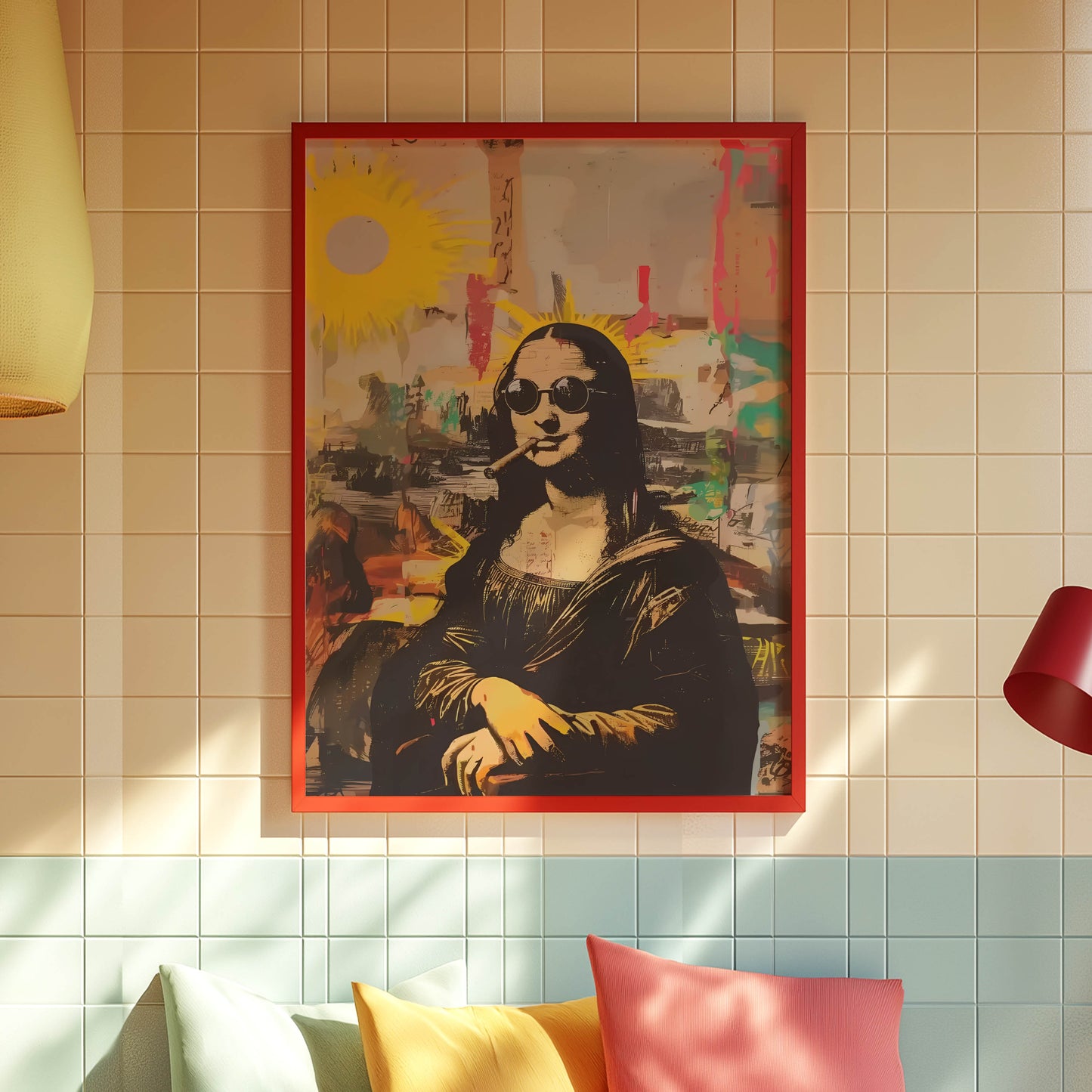 Mona Lisa Street Art Sunglasses