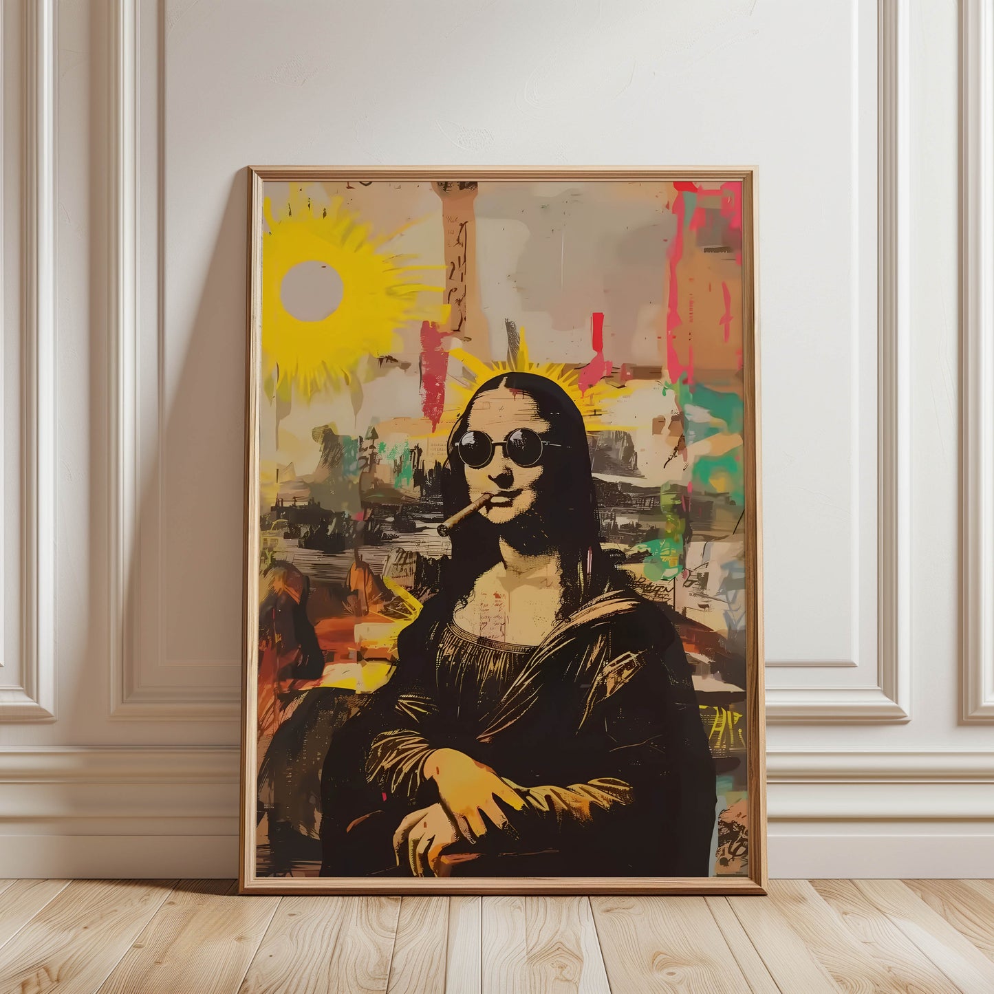 Mona Lisa Street Art Sunglasses