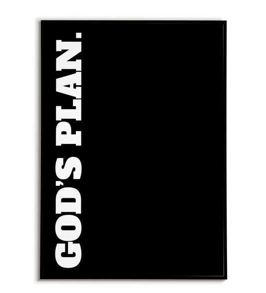 God's Plan printable wall art poster. Expression of faith.