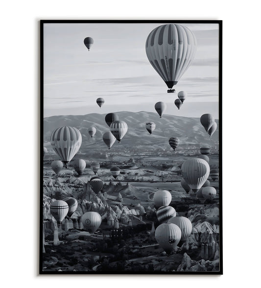 Hot Air Balloons - Printable Wall Art / Poster. Download this awe-inspiring image to add a touch of adventure to your decor.