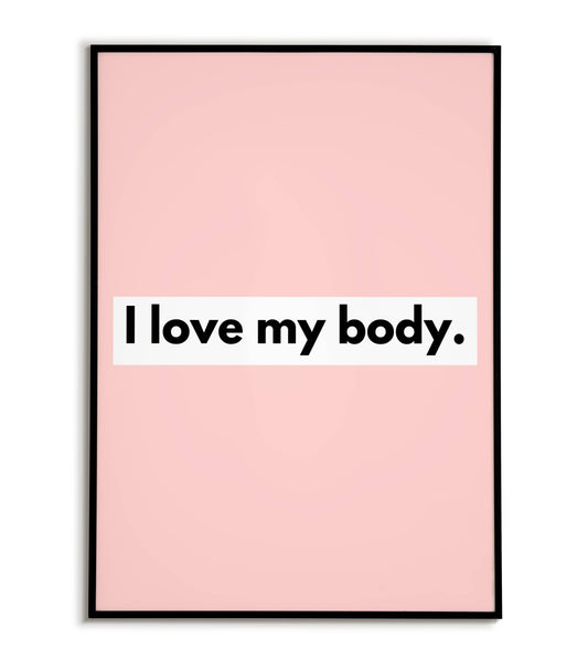 Embrace Yourself printable wall art poster. Positive message about body image