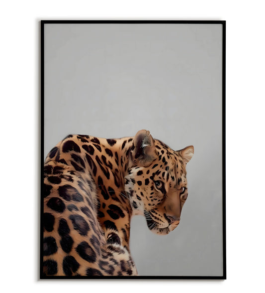 Jaguar poster. Powerful and majestic animal artwork featuring a jaguar.