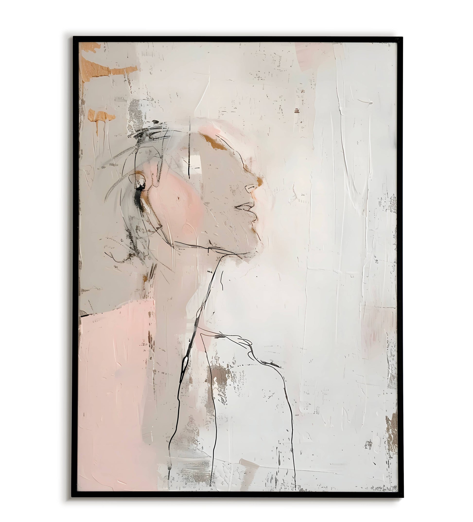 "Minimalist line art woman" printable portrait in a minimalist line art style.