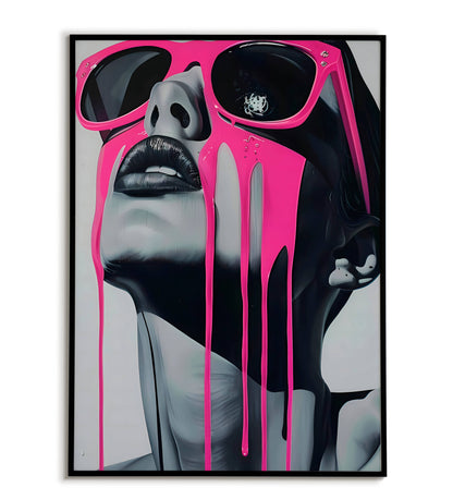 Pink Glasses woman - Printable Wall Art / Poster. Download this playful design to add a touch of fun and personality to your decor.