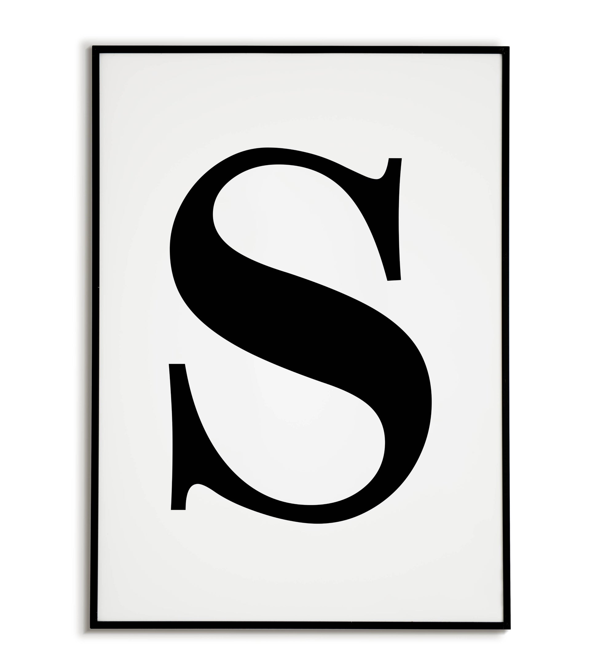 S - Modern letter S design in a bold color, perfect for a statement piece.