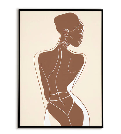 Woman Back Line Art - Printable Wall Art / Poster. Download this elegant design to add a touch of sophistication to your decor.