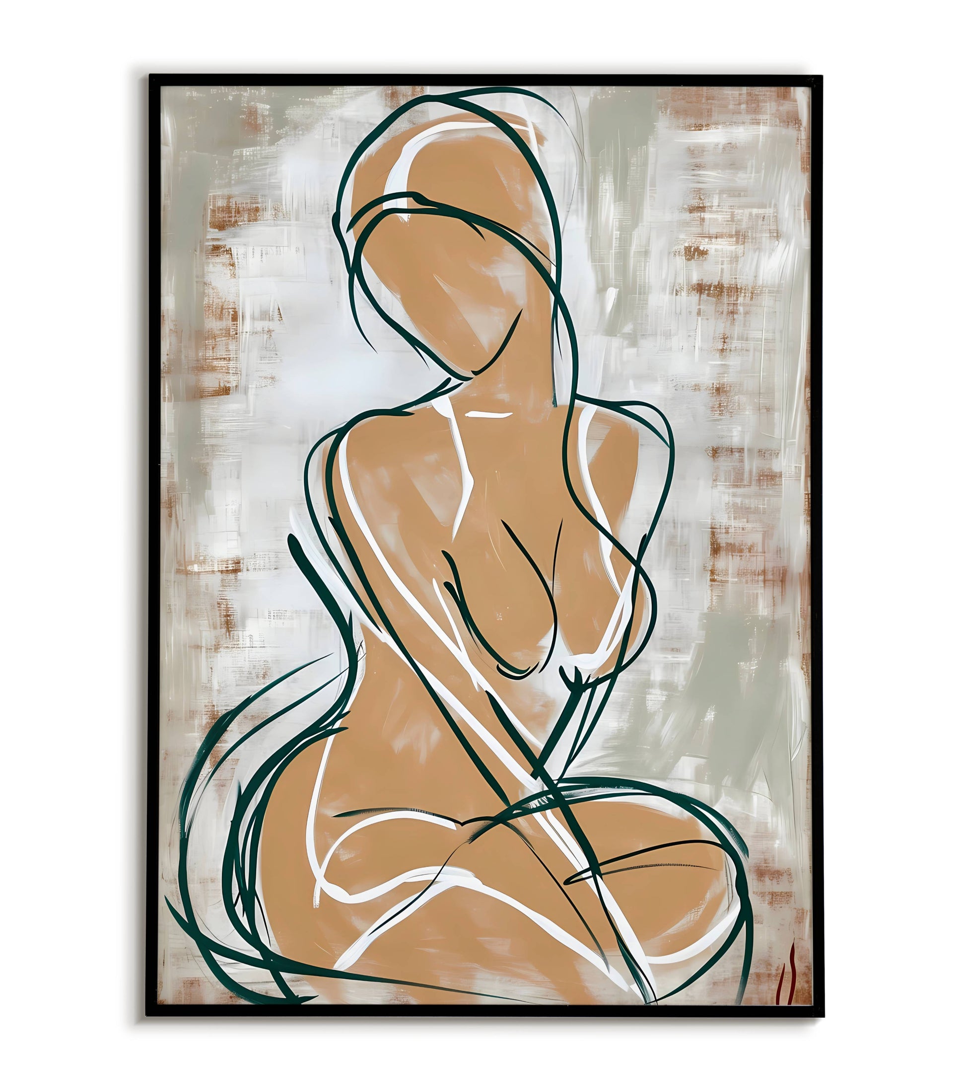 Woman Bold Strokes Abstract - Printable Wall Art / Poster. Download this artistic design to add a touch of expression and energy to your decor.