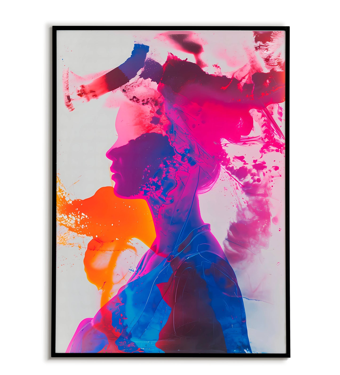 Woman Fluroscent Art - Printable Wall Art / Poster. Download this artistic design to add a touch of vibrant energy to your decor.