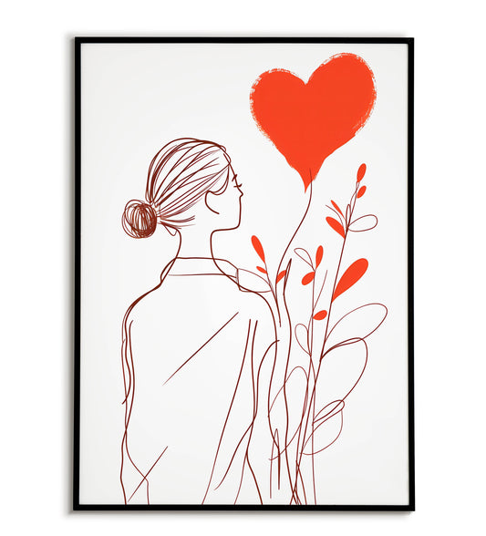 Woman Love Silhouette - Printable Wall Art / Poster. Download this design to enhance your space.