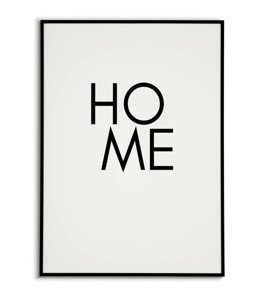 Warm and inviting "Home" printable poster, celebrating the comfort and love of home.	