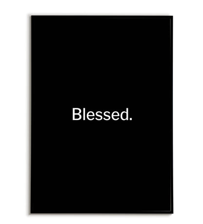 "Blessed" printable word art poster.