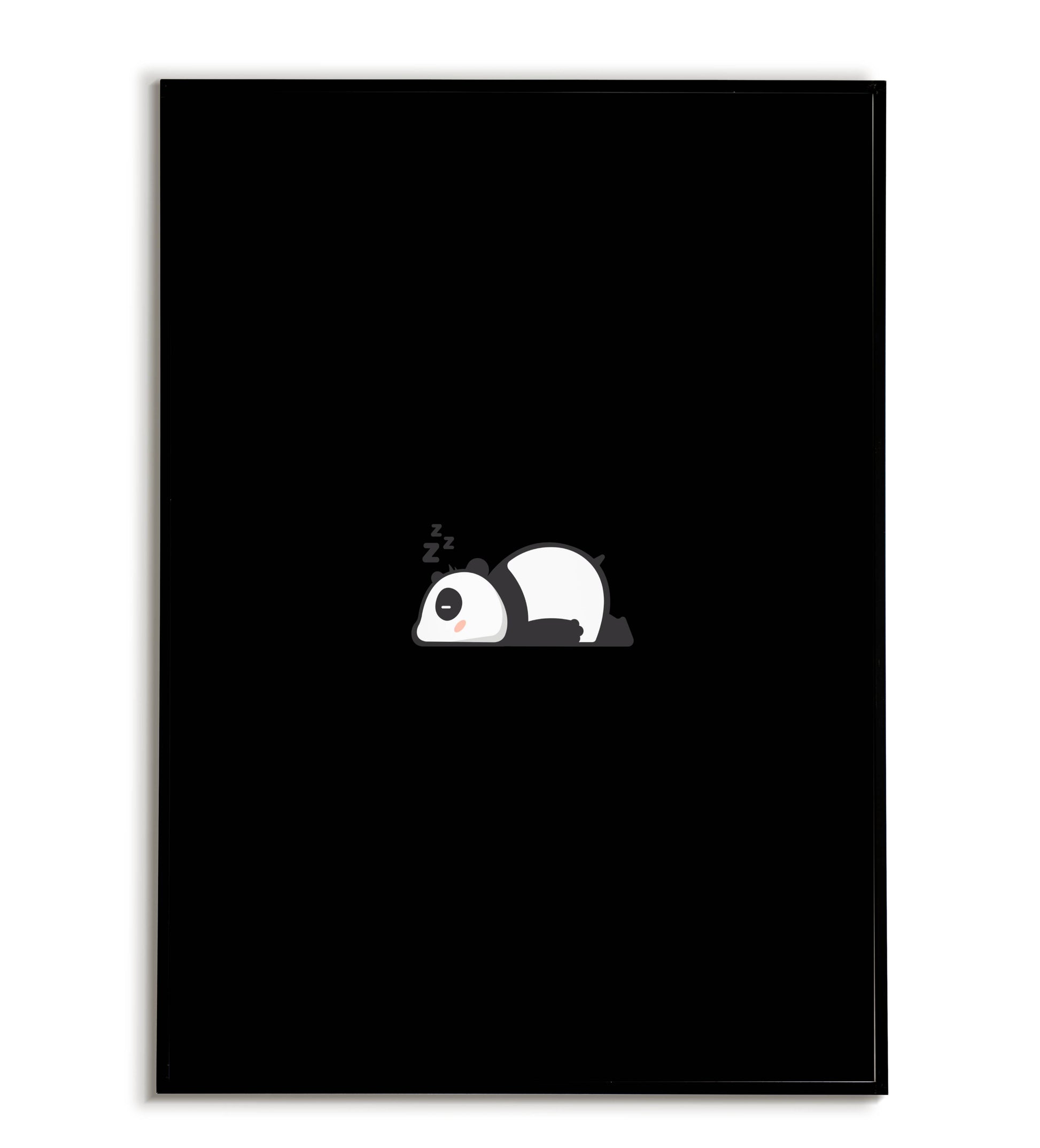 "Lazy panda" printable animal poster featuring a relaxing panda.