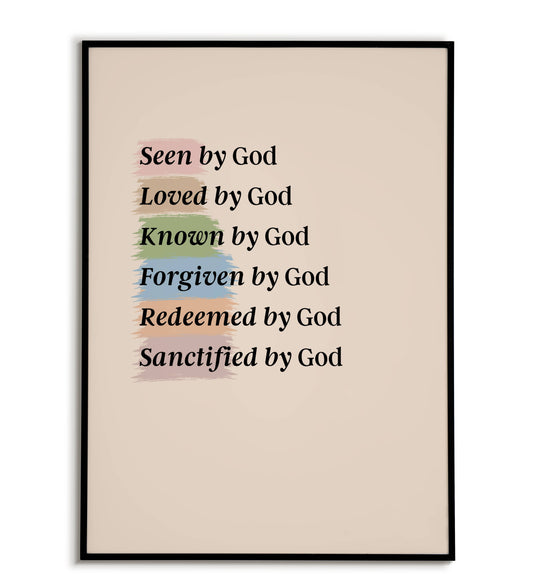 "God Affirmations" printable faith-based poster.