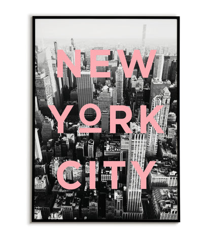 New York City" typographic city poster