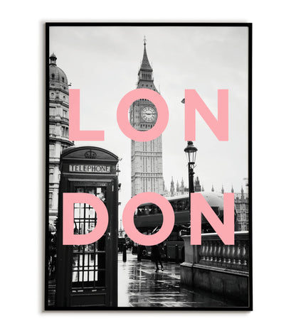 LONDON" typographic city poster