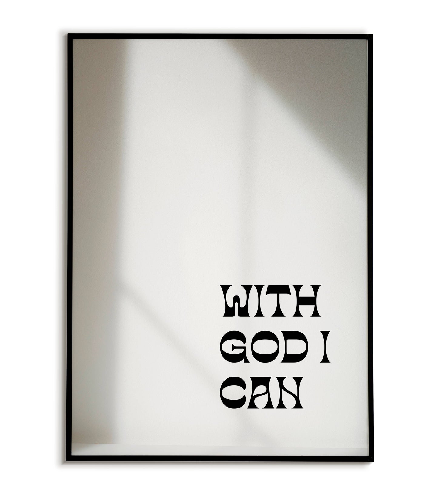 With god I can" typographic faith-based poster