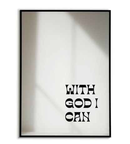 With god I can" typographic faith-based poster