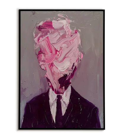Pink Abstract Portrait" abstract figurative poster