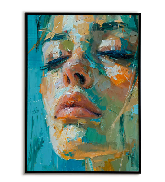 Abstract Portrait Woman" abstract figurative poster