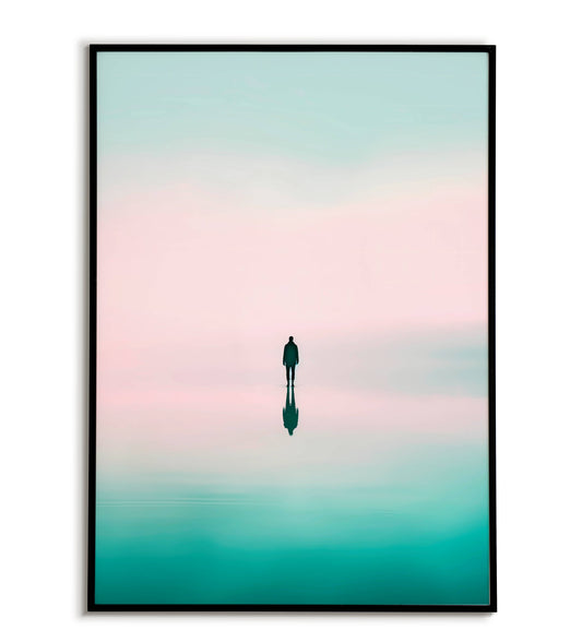 Pastel Silhouette" (1 of 2) abstract figurative poster
