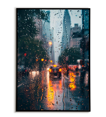 NYC Rain" photographs cityscape poster