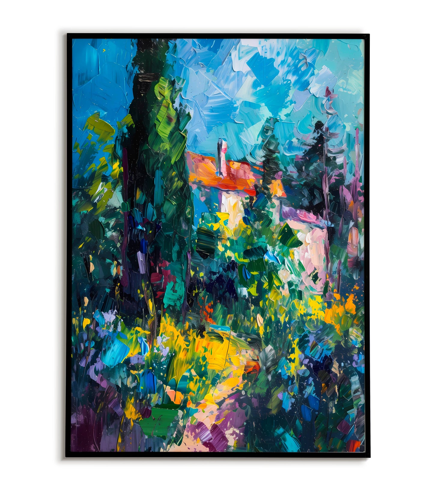 French countryside" abstract landscape poster