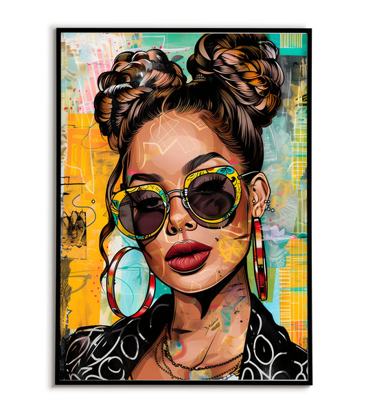 Boss babe pop art" abstract figurative poster